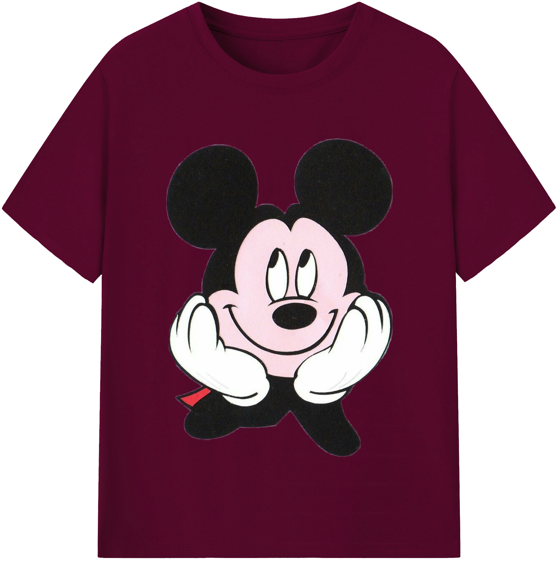 （画像用） ミッキーマウス Mickey Mouse レディースカジュアルプリントTシャツ（綿100％）